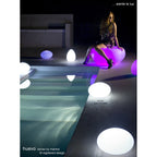 M1384 Huevo Stool Direct Charge 1 Light LED RGB Outdoor Opal White