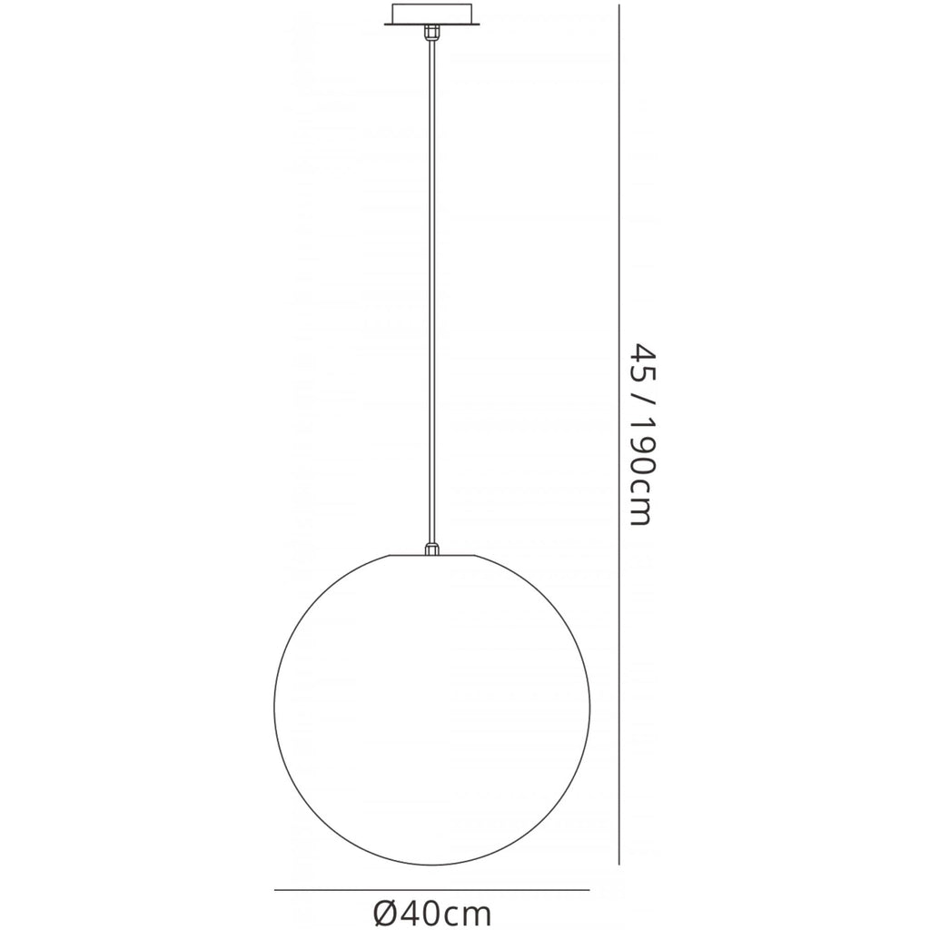 M1398 Huevo Ball Pendant 1 Light E27 Medium Outdoor Opal White