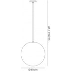 M1398 Huevo Ball Pendant 1 Light E27 Medium Outdoor Opal White