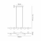 M7936 Ios Linear Pendant 6 Light White