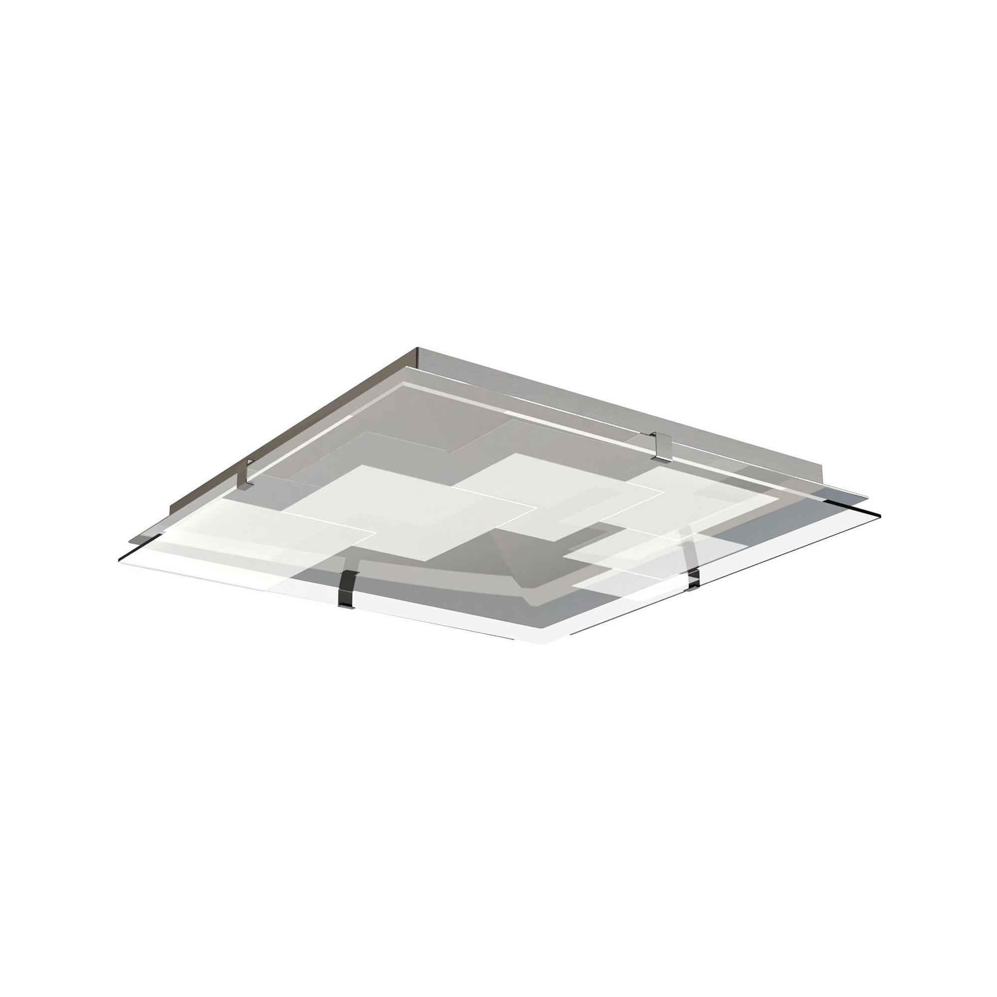 M8340/1 Jersey Ceiling 20W LED Square Polished Chrome/Opal White Glass
