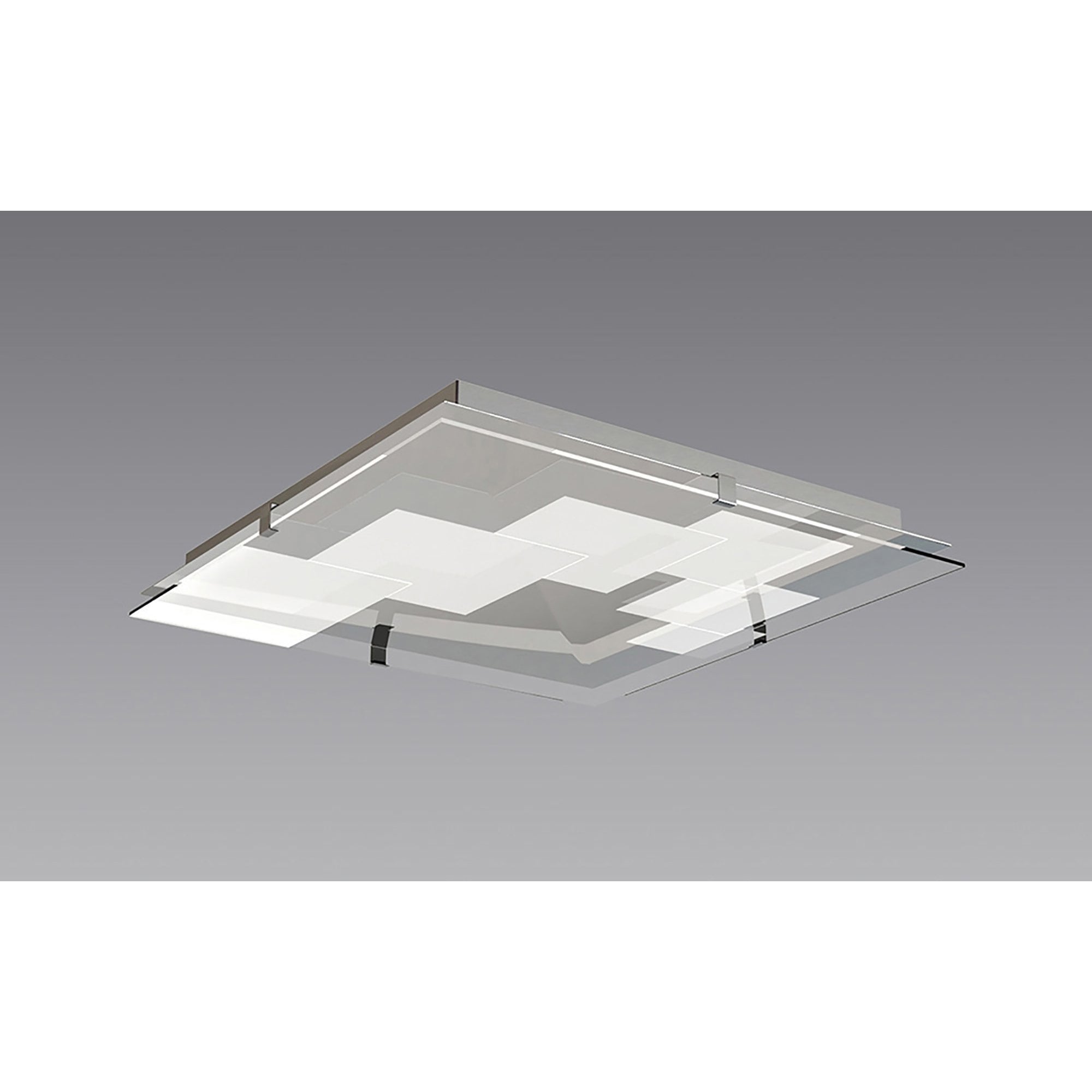 M8340/1 Jersey Ceiling 20W LED Square Polished Chrome/Opal White Glass