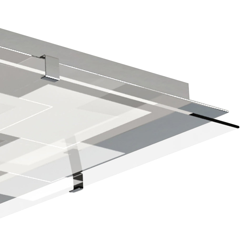 M8340/1 Jersey Ceiling 20W LED Square Polished Chrome/Opal White Glass
