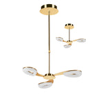M8271/1 Juno Telescopic Convertible To Semi Flush 3 Light 15W LED Satin Gold/Frosted Acrylic/Gold