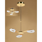 M8271/1 Juno Telescopic Convertible To Semi Flush 3 Light 15W LED Satin Gold/Frosted Acrylic/Gold