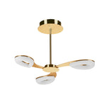 M8271/1 Juno Telescopic Convertible To Semi Flush 3 Light 15W LED Satin Gold/Frosted Acrylic/Gold