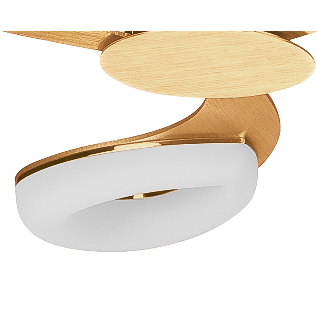 M8271/1 Juno Telescopic Convertible To Semi Flush 3 Light 15W LED Satin Gold/Frosted Acrylic/Gold