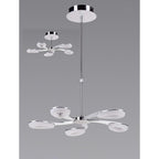 M8252/1 Juno Telescopic 5 Light 30W LED Satin Aluminium/Frosted Acrylic/Polished Chrome