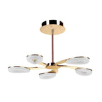 M8272/1 Juno Telescopic 5 Light 30W LED Satin Gold/Frosted Acrylic/Gold
