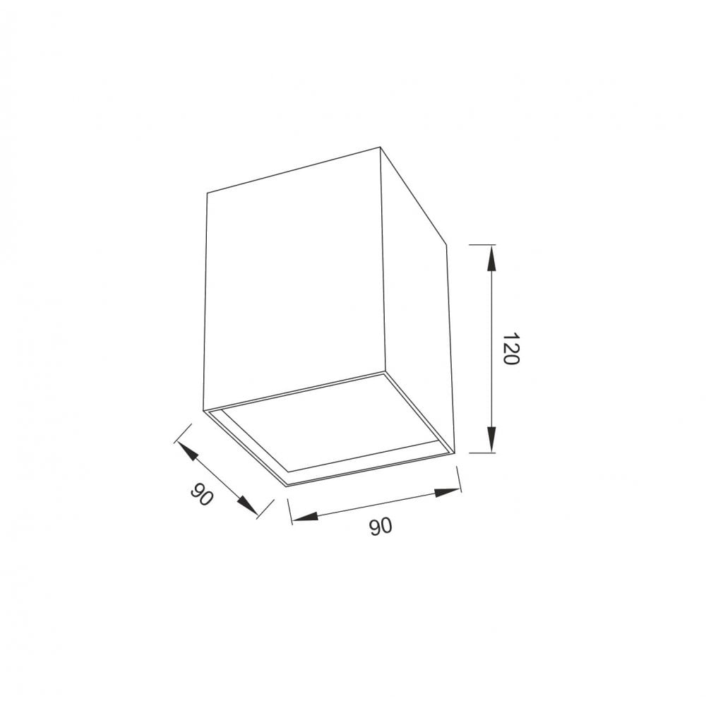 M5633 Kailua Flush Square 1 x GU10 White