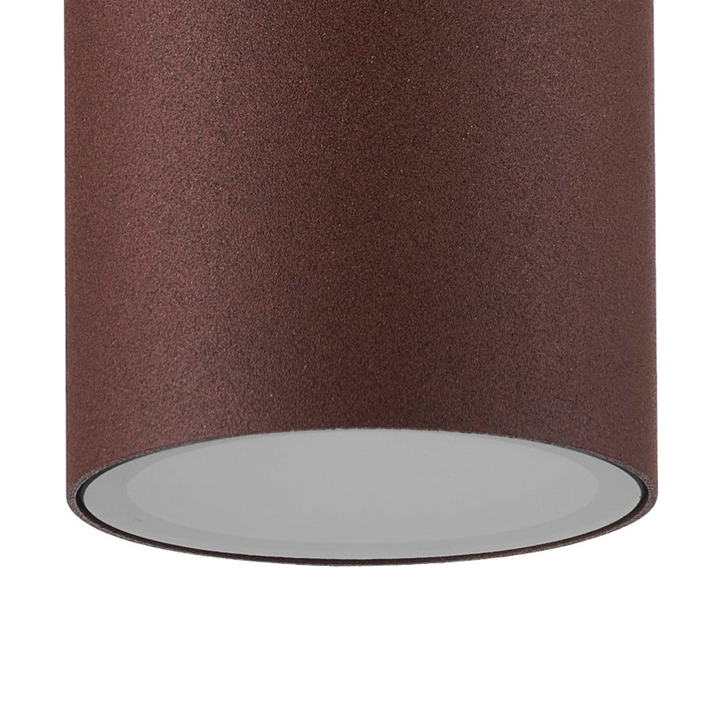 M7907 Kandanchu Outdoor Short Round Ceiling Spotlight 1 Light Rust Brown