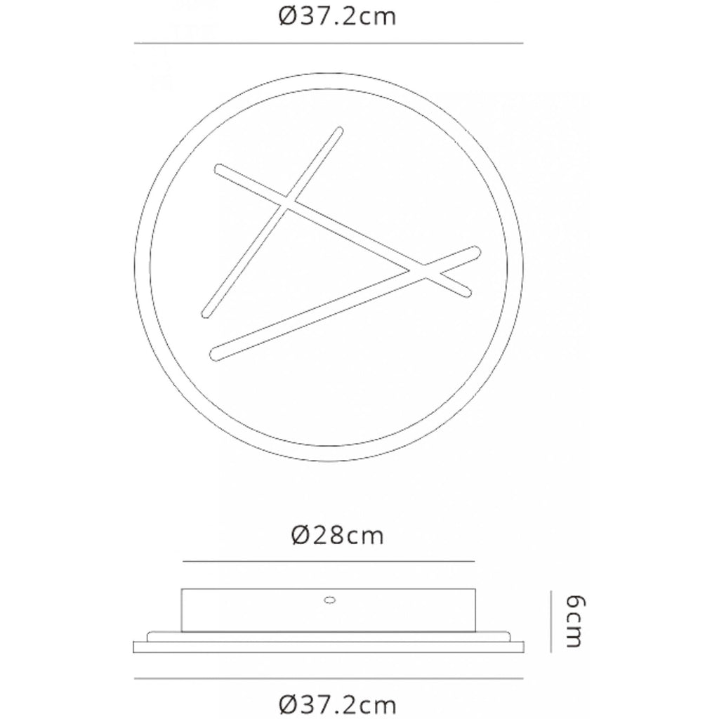M6672 Kenzo Ceiling 37cm Round 30W LED Sand White