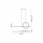 M8207 Kitesurf Loop Over Linear Pendant Dimmable 30W LED Black