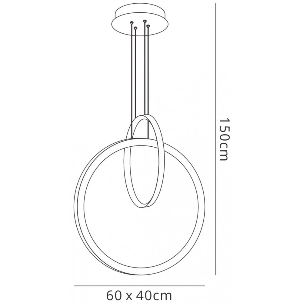 M7141 Kitesurf Double Loop Pendant 48W LED Black