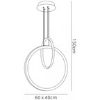 M7141 Kitesurf Double Loop Pendant 48W LED Black