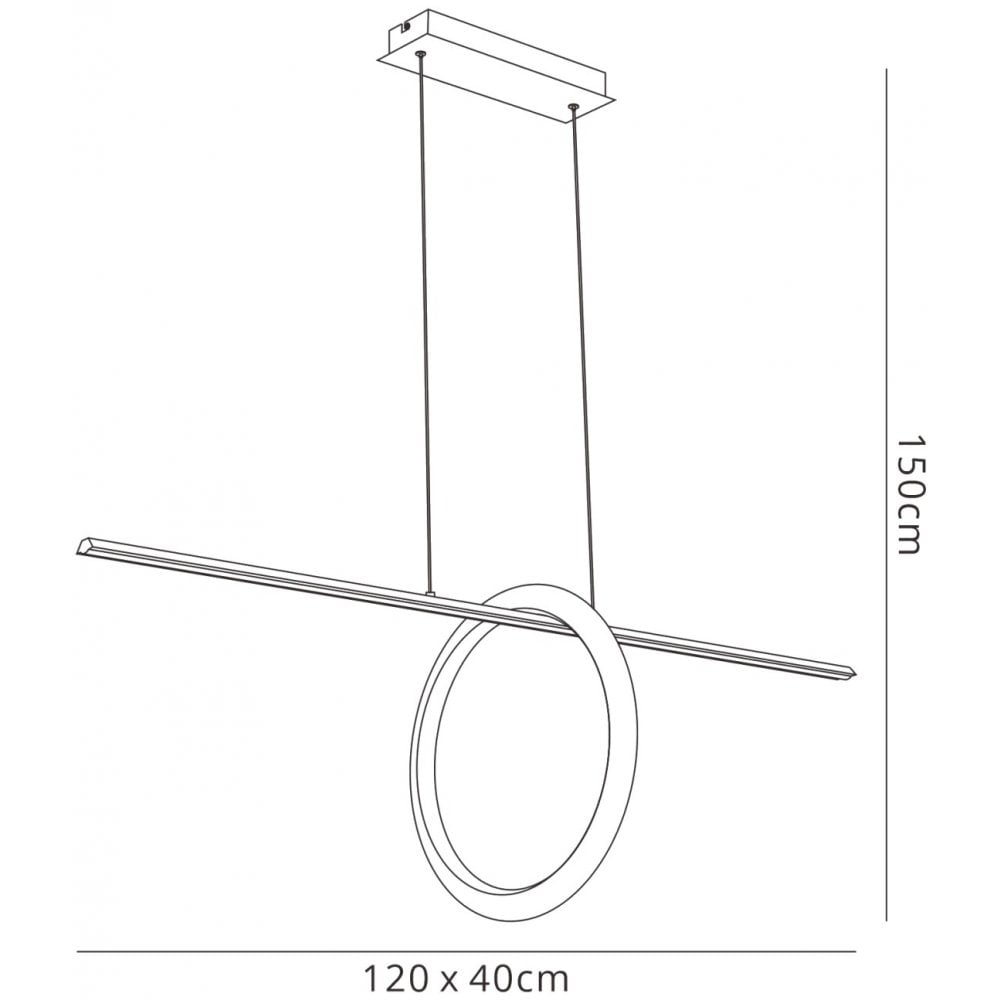 M7143 Kitesurf Loop Under Linear Pendant 30W LED Black
