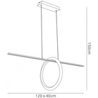 M7143 Kitesurf Loop Under Linear Pendant 30W LED Black