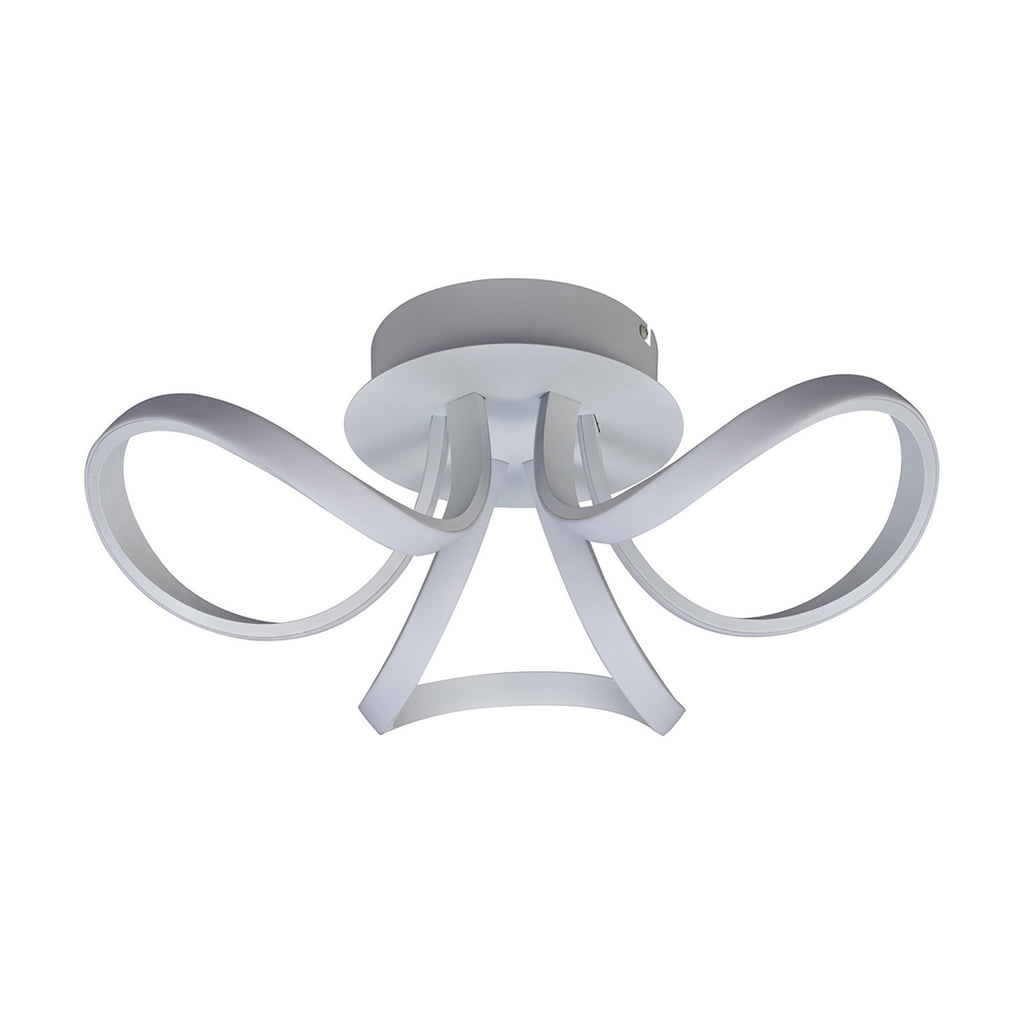 M6035K Knot Blanco Ceiling 48cm Round 3 Looped Arms 36W LED White/Frosted Acrylic