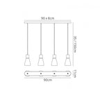 M5840 Kos Linear Pendant 4L 4 x E27 Max 40W White / Black
