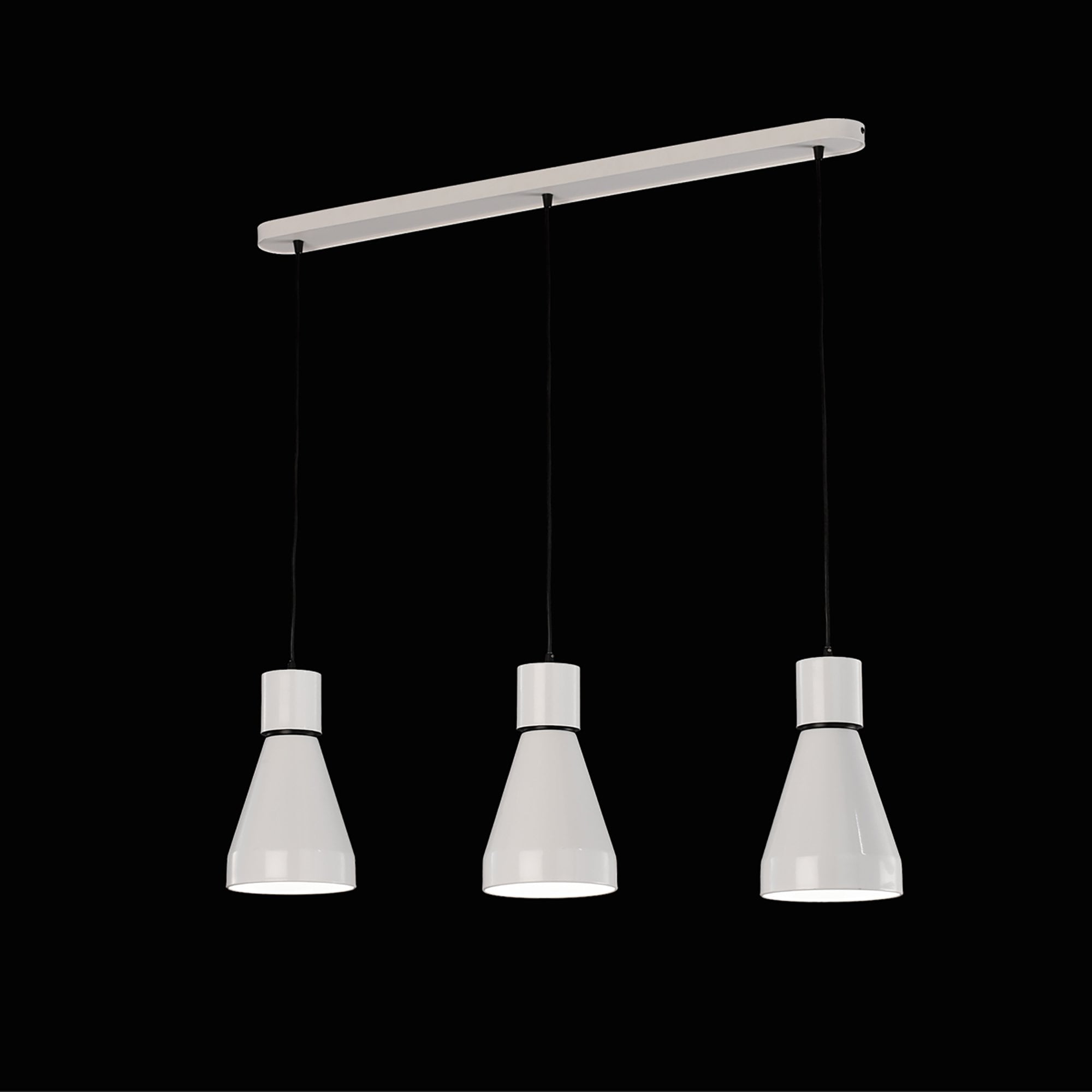 M5841 Kos Linear Pendant 3L 3 x E27 Max 40W White / Black