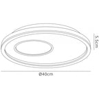 M6456 Krater Ceiling 40cm Round 36W LED 3000-6000K Tuneable Remote Control White