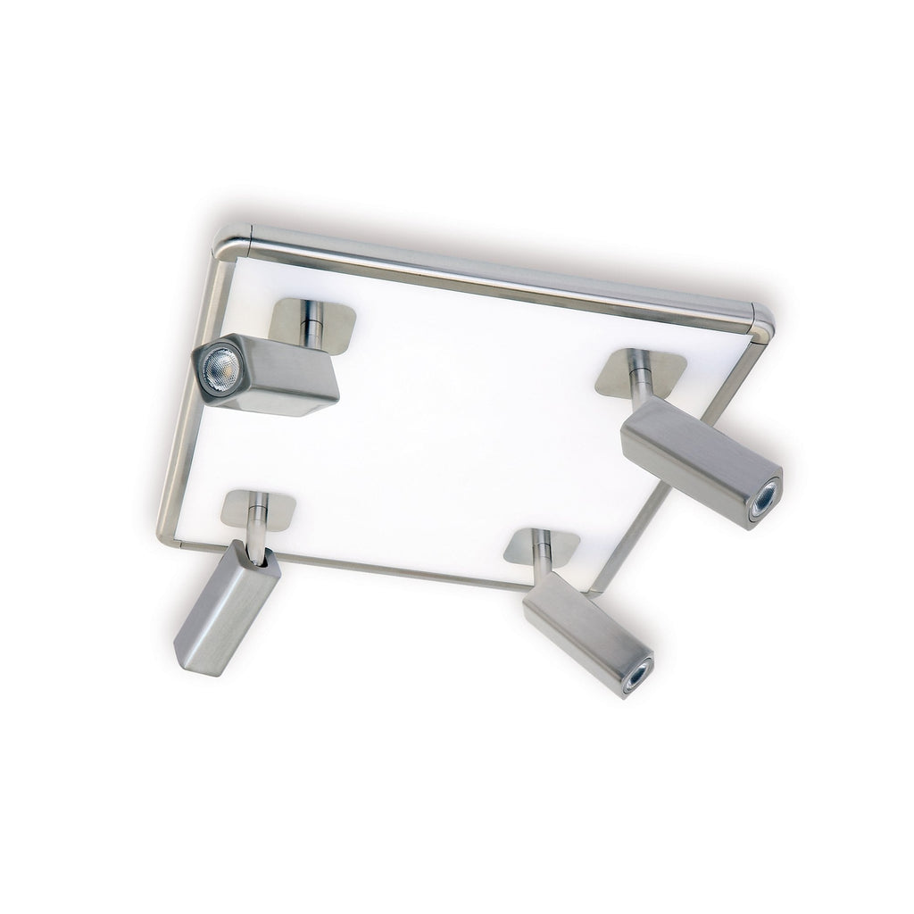 M5250 Ibiza Flush Ceiling Light 4 Head Backlit Light 40W LED Square Satin Nickel