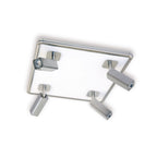 M5250 Ibiza Flush Ceiling Light 4 Head Backlit Light 40W LED Square Satin Nickel