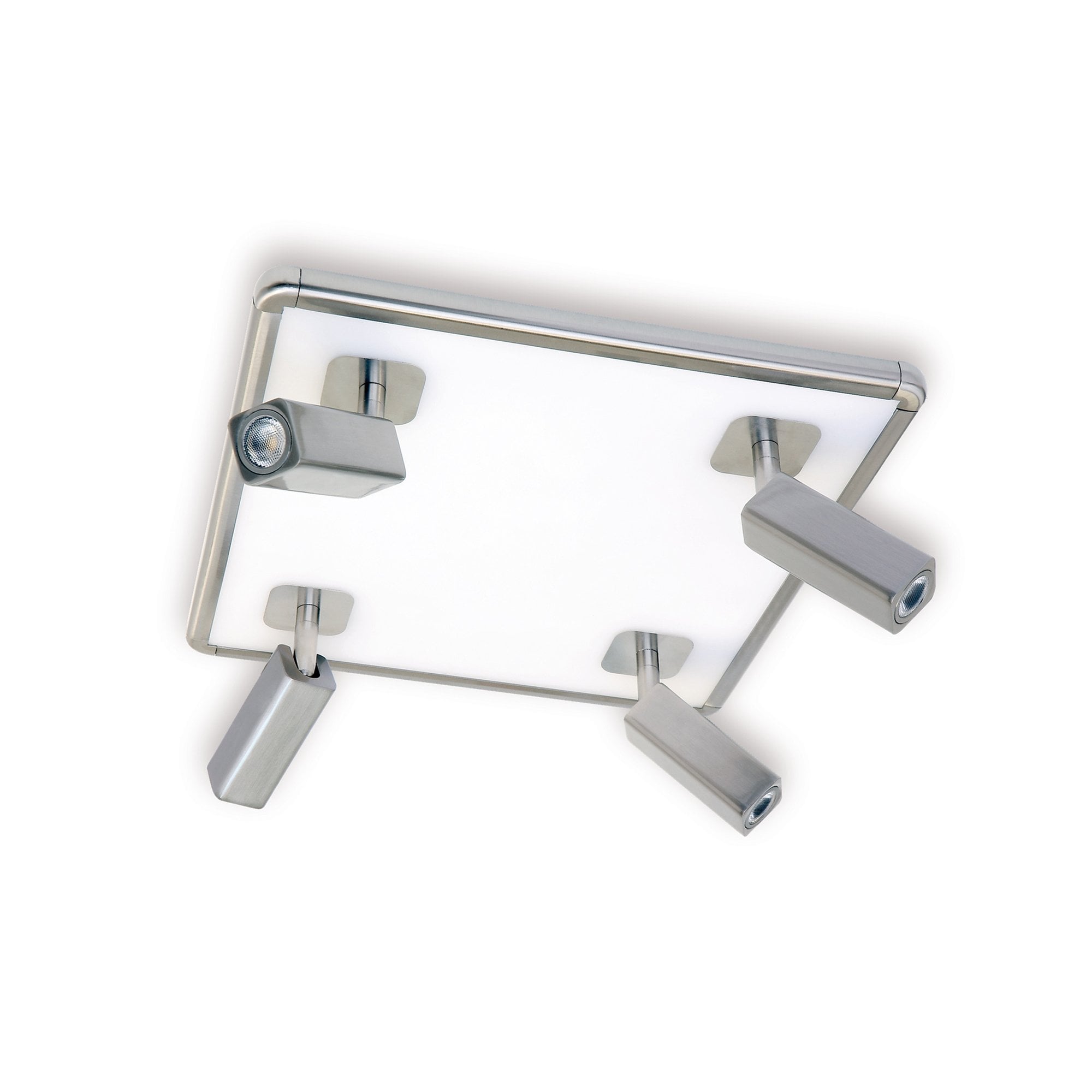 M5250 Ibiza Flush Ceiling Light 4 Head Backlit Light 40W LED Square Satin Nickel