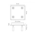 M5250 Ibiza Flush Ceiling Light 4 Head Backlit Light 40W LED Square Satin Nickel
