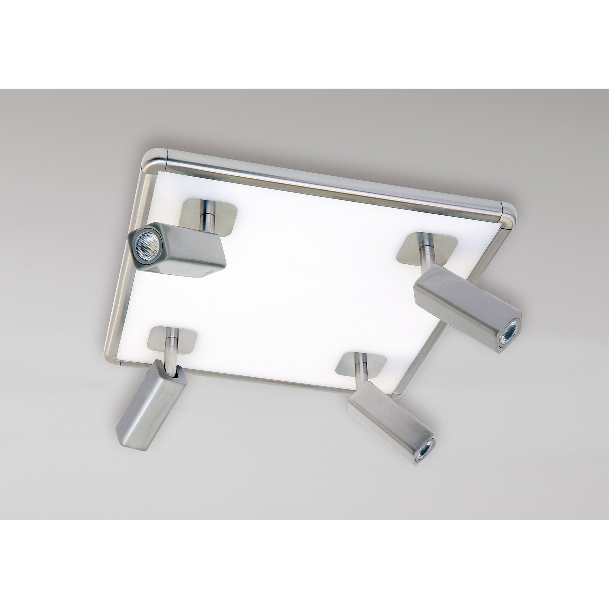 M5250 Ibiza Flush Ceiling Light 4 Head Backlit Light 40W LED Square Satin Nickel