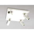 M5251 Ibiza Flush Ceiling Light 4 Head Backlit Light 4x5W+20W LED Square White