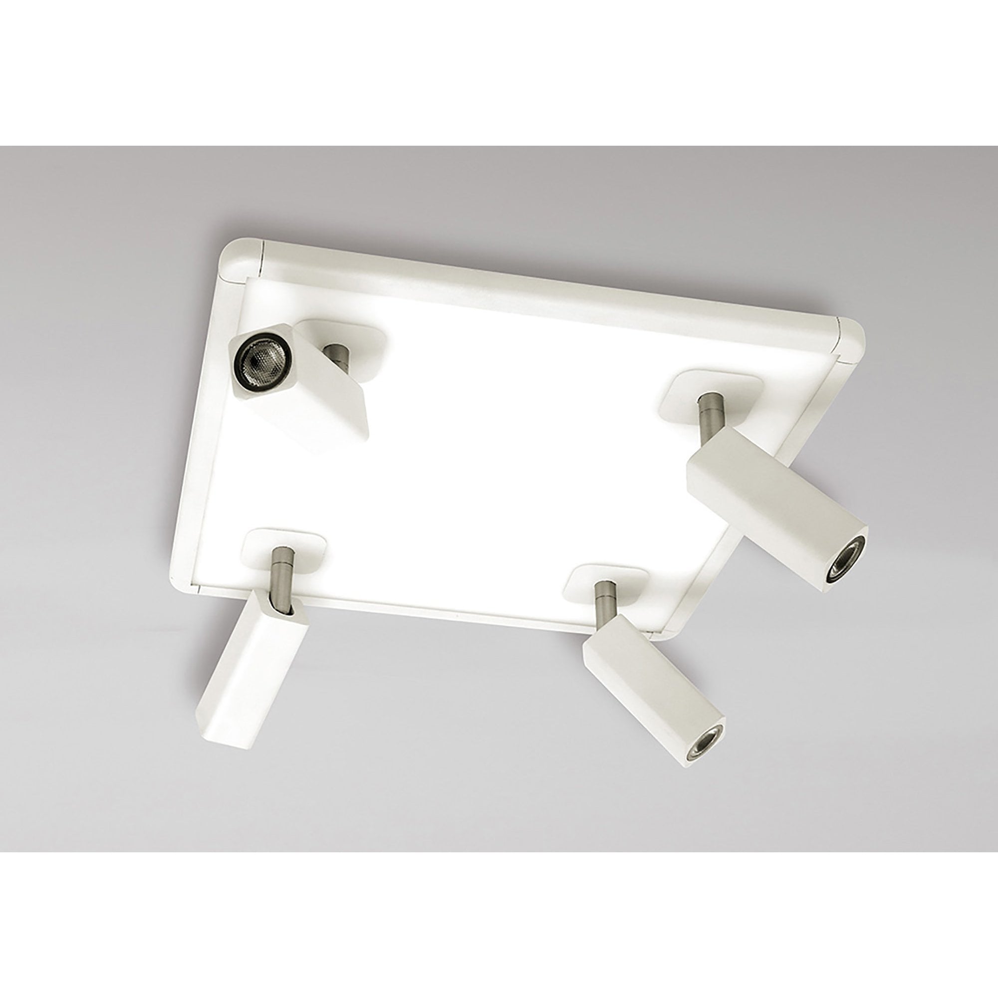 M5251 Ibiza Flush Ceiling Light 4 Head Backlit Light 4x5W+20W LED Square White