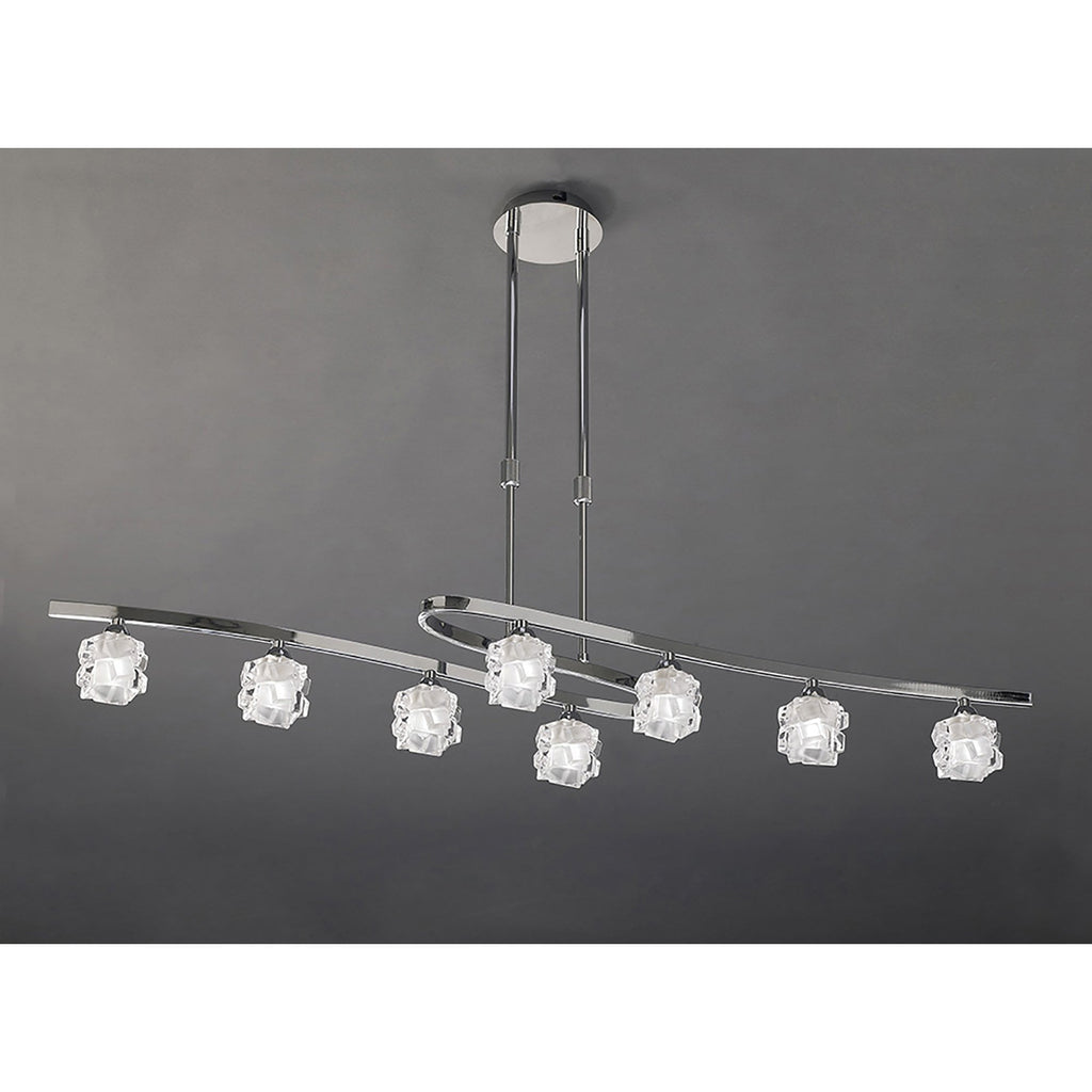 M1840 Ice Rectangular Telescopic 8 Light G9 ECO Polished Chrome