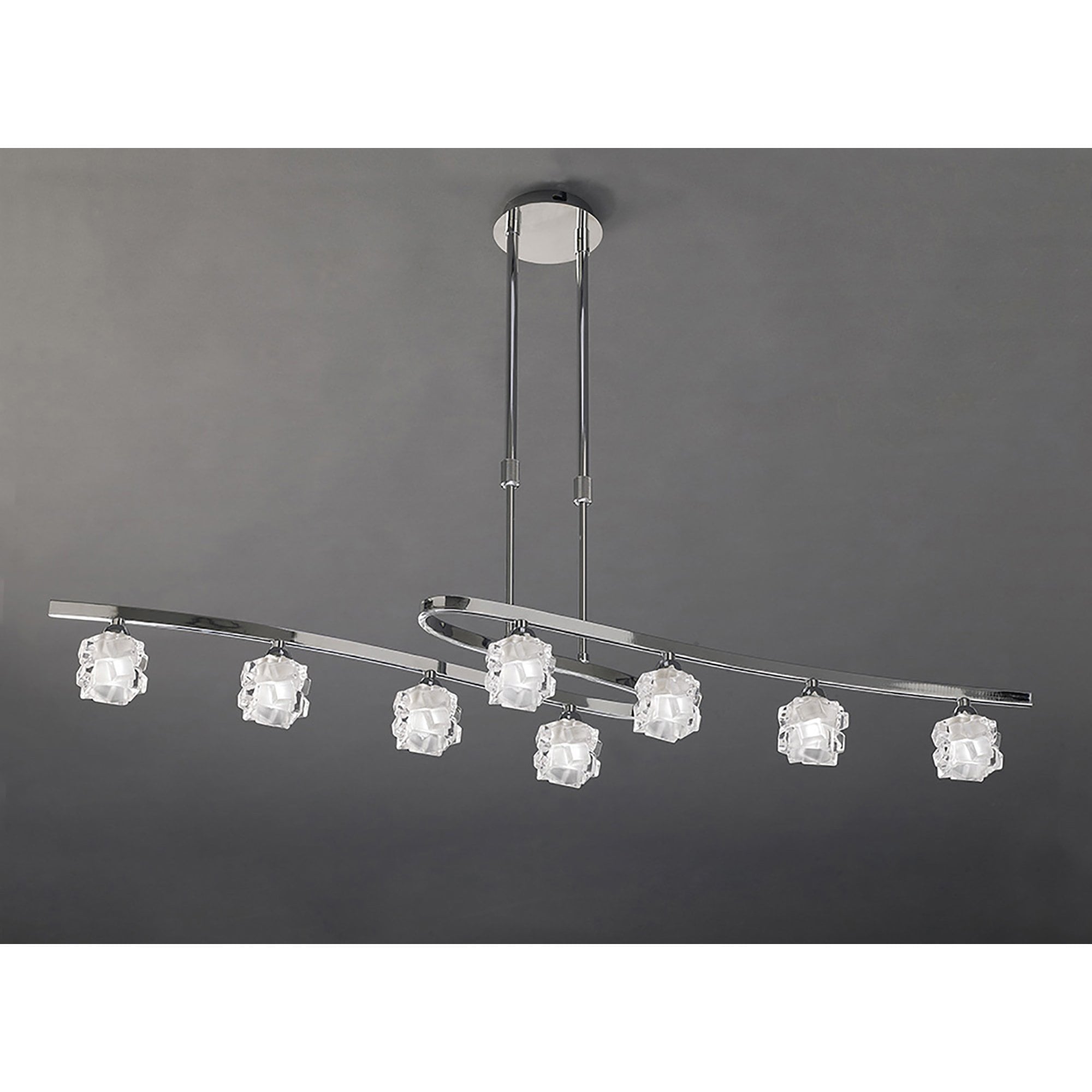 M1840 Ice Rectangular Telescopic 8 Light G9 ECO Polished Chrome