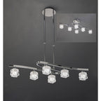 M1841 Ice Rectangular Telescopic Convertible To Semi Flush 6 Light G9 ECO Polished Chrome
