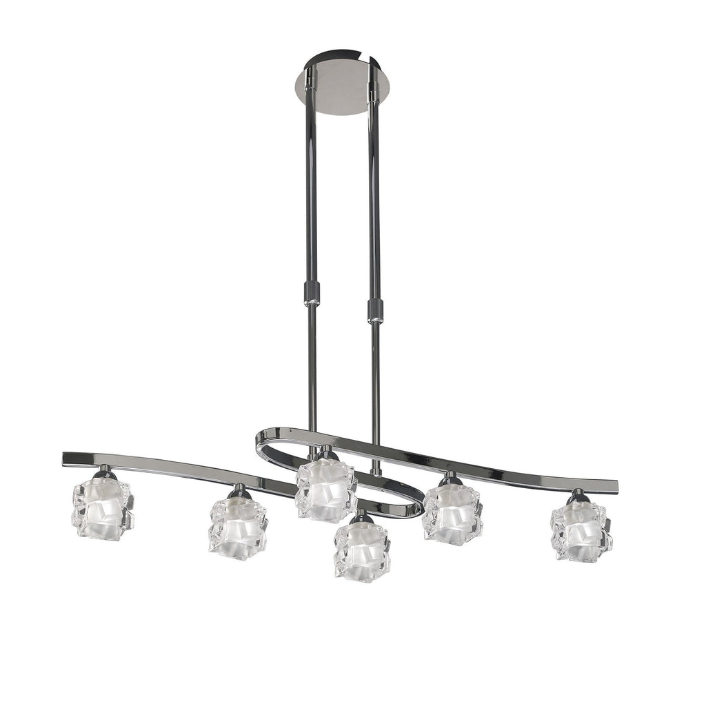 M1841 Ice Rectangular Telescopic Convertible To Semi Flush 6 Light G9 ECO Polished Chrome