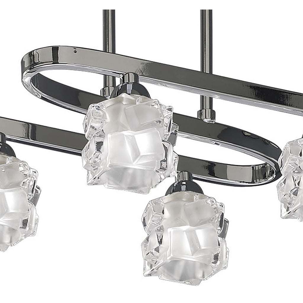 M1841 Ice Rectangular Telescopic Convertible To Semi Flush 6 Light G9 ECO Polished Chrome