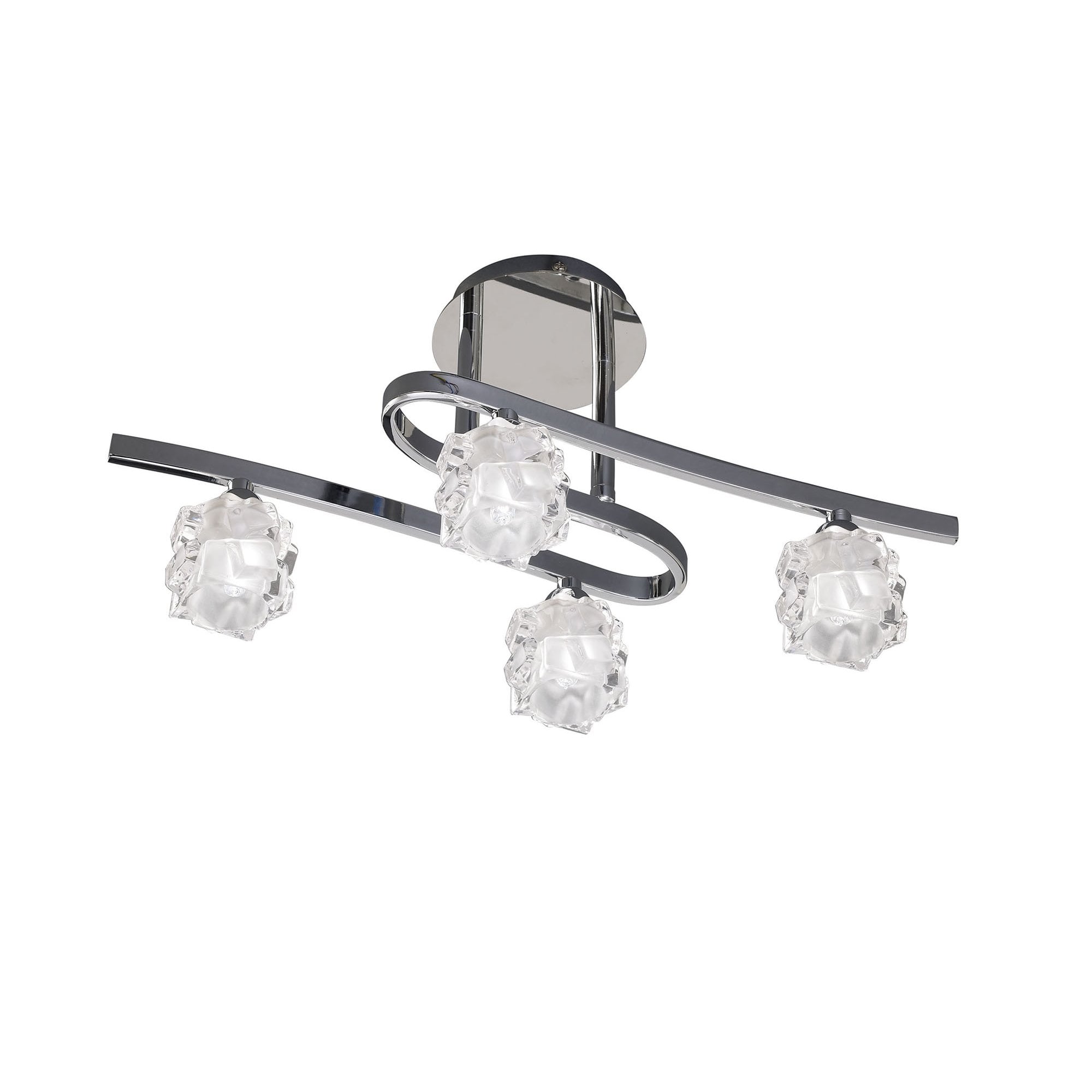 M1843 Ice Square Ceiling 4 Light G9 ECO Polished Chrome