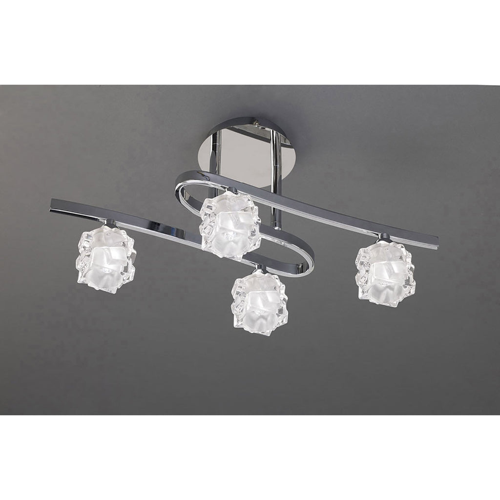 M1843 Ice Square Ceiling 4 Light G9 ECO Polished Chrome
