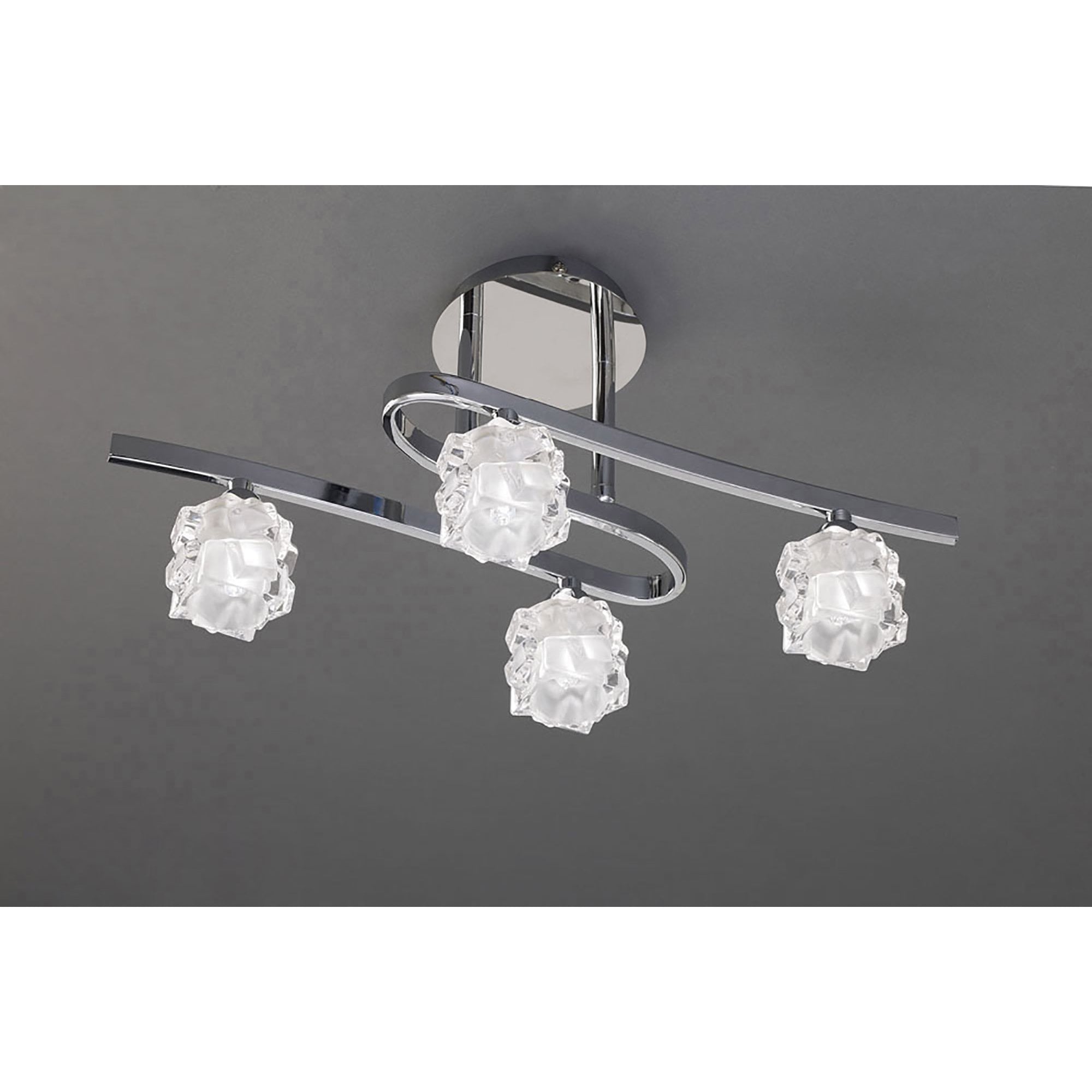 M1843 Ice Square Ceiling 4 Light G9 ECO Polished Chrome