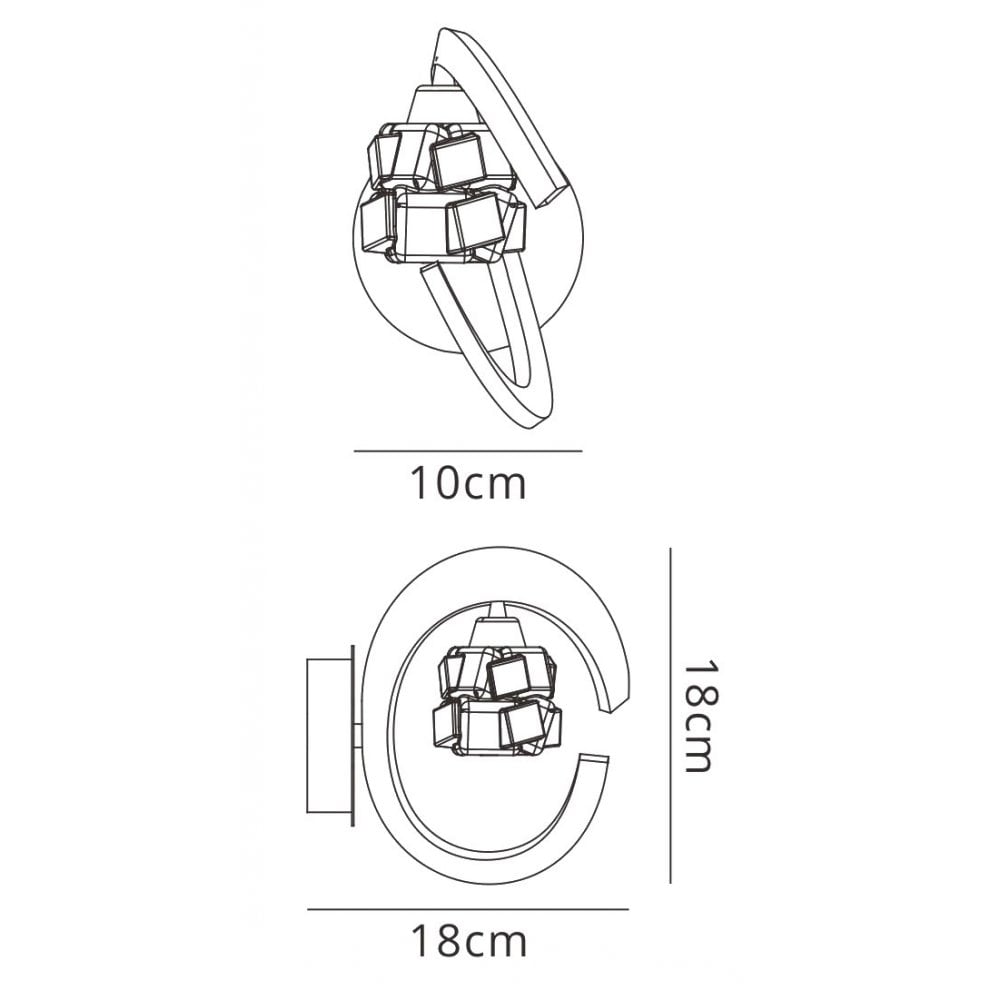 M1845/S Ice Wall Lamp Switched 1 Light G9 ECO Polished Chrome