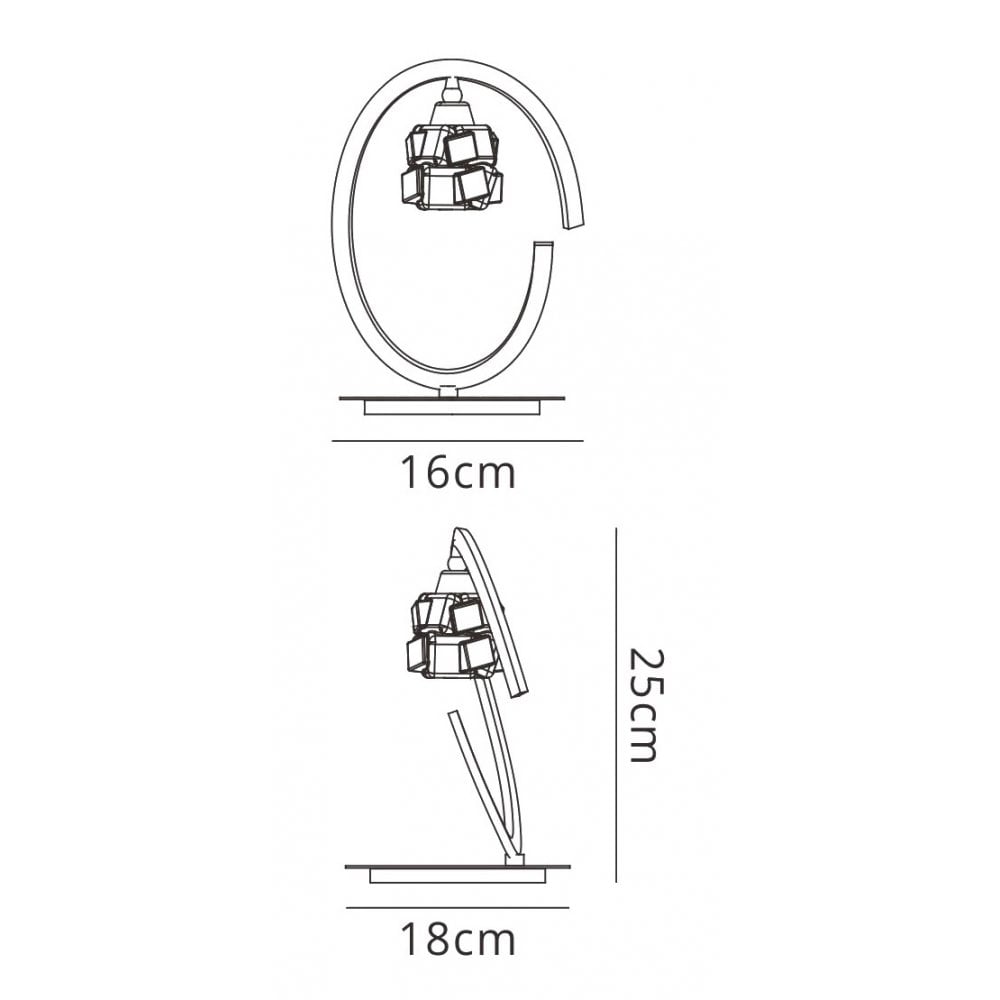 M1846 Ice Table Lamp 1 Light G9 ECO Polished Chrome