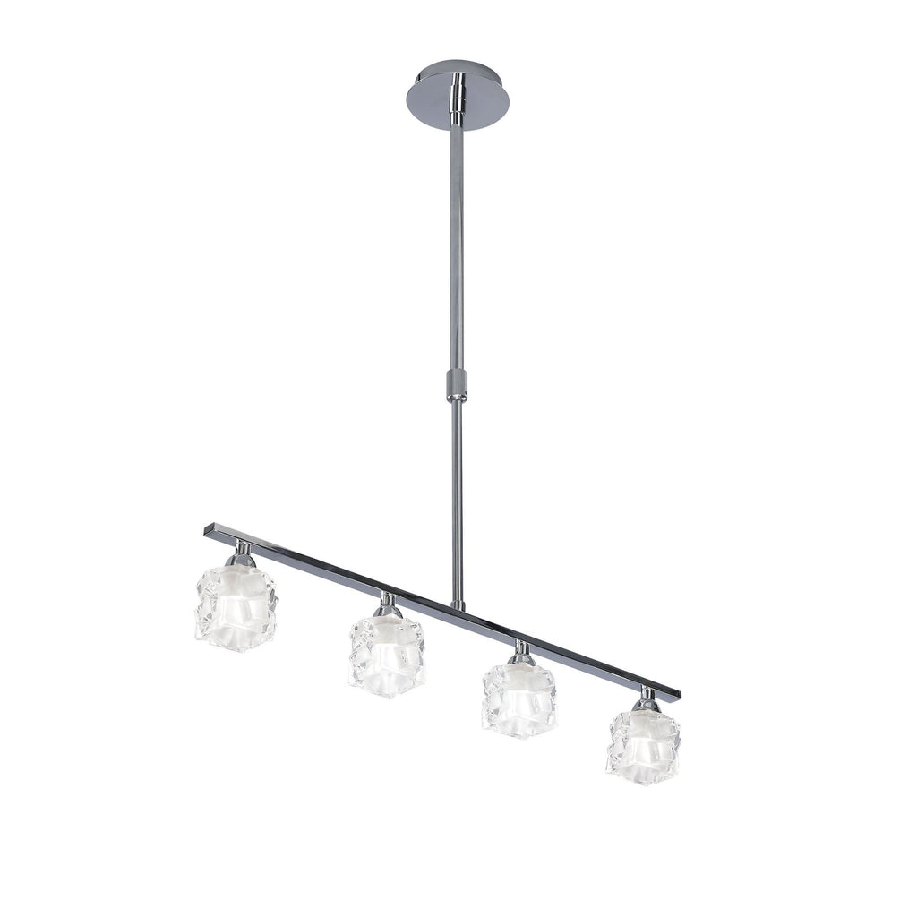 M1847 Ice Linear Pendant 4 Light G9 ECO Bar Polished Chrome