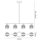 M1847 Ice Linear Pendant 4 Light G9 ECO Bar Polished Chrome