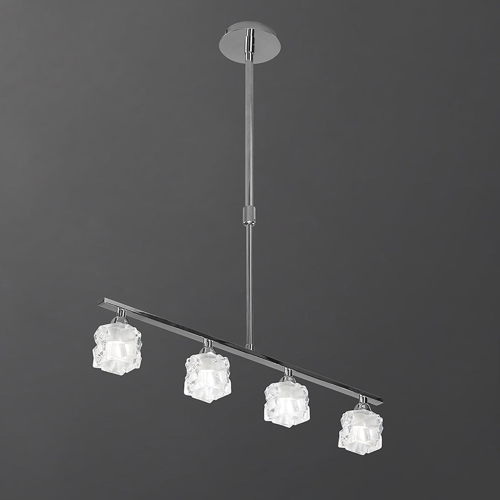 M1847 Ice Linear Pendant 4 Light G9 ECO Bar Polished Chrome