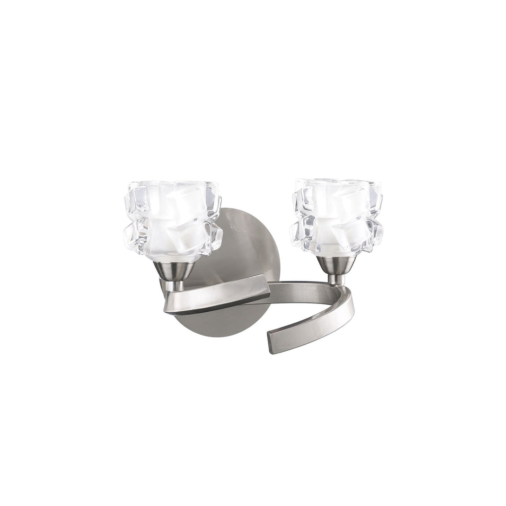 M1854/S Ice Wall Lamp Switched 2 Light G9 ECO Satin Nickel