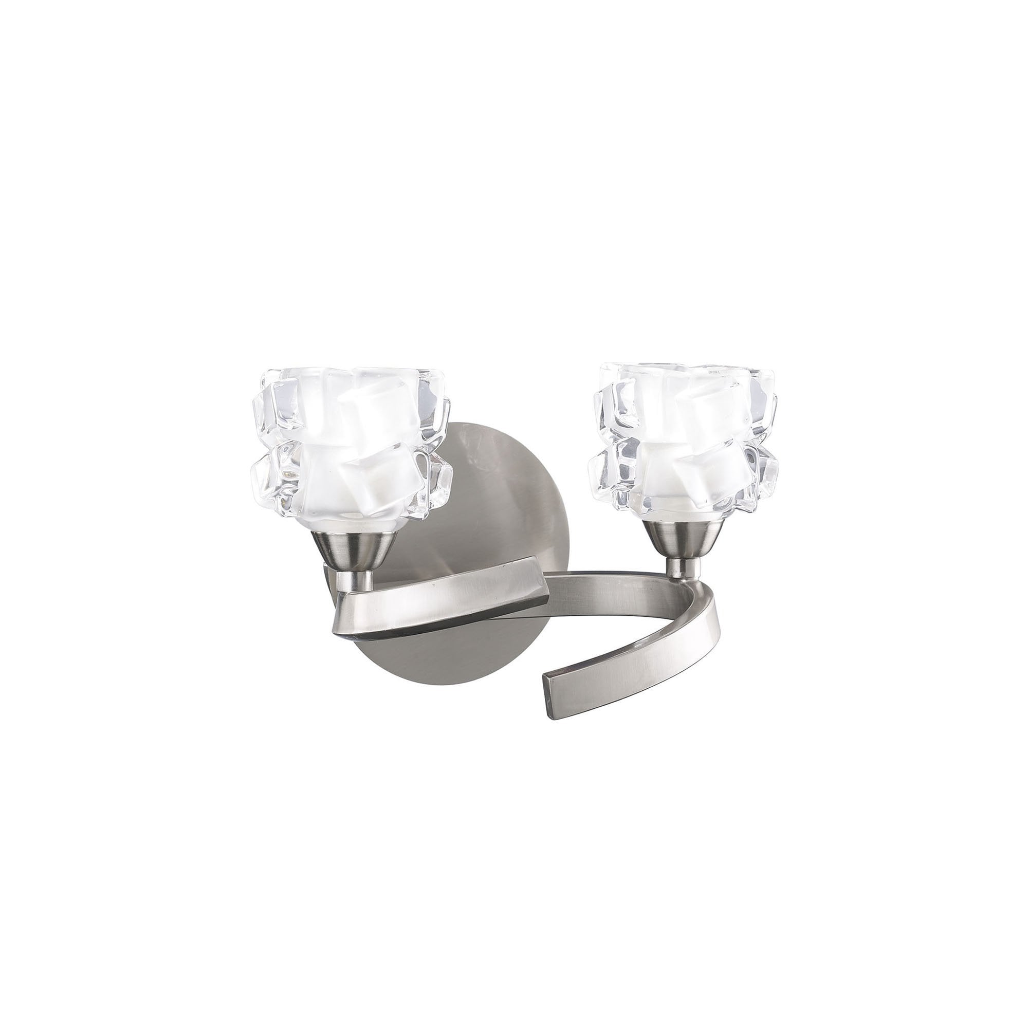 M1854/S Ice Wall Lamp Switched 2 Light G9 ECO Satin Nickel