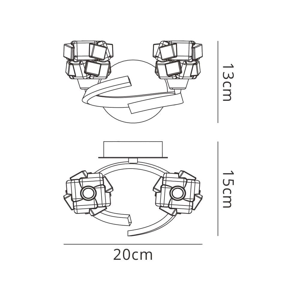 M1854/S Ice Wall Lamp Switched 2 Light G9 ECO Satin Nickel