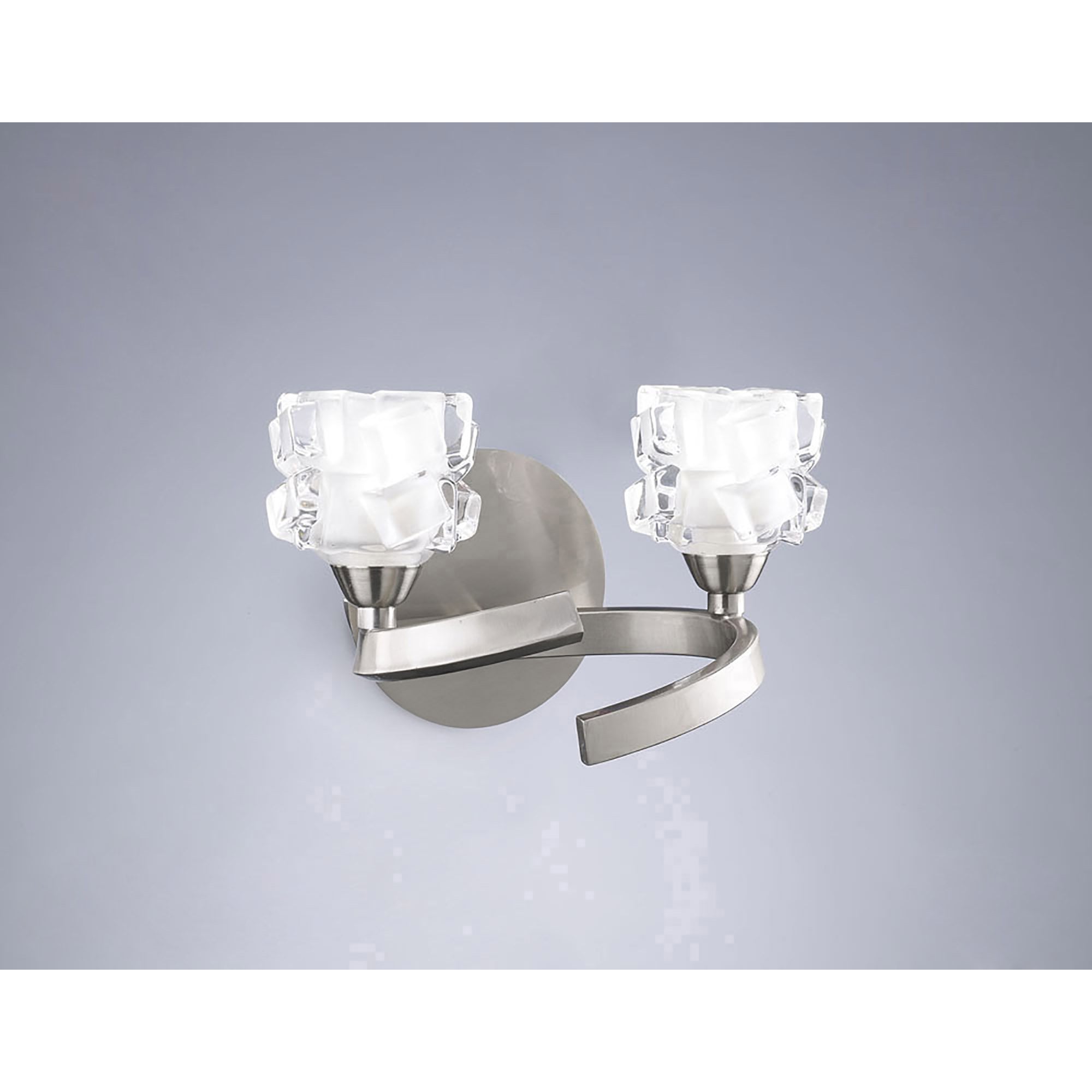 M1854/S Ice Wall Lamp Switched 2 Light G9 ECO Satin Nickel