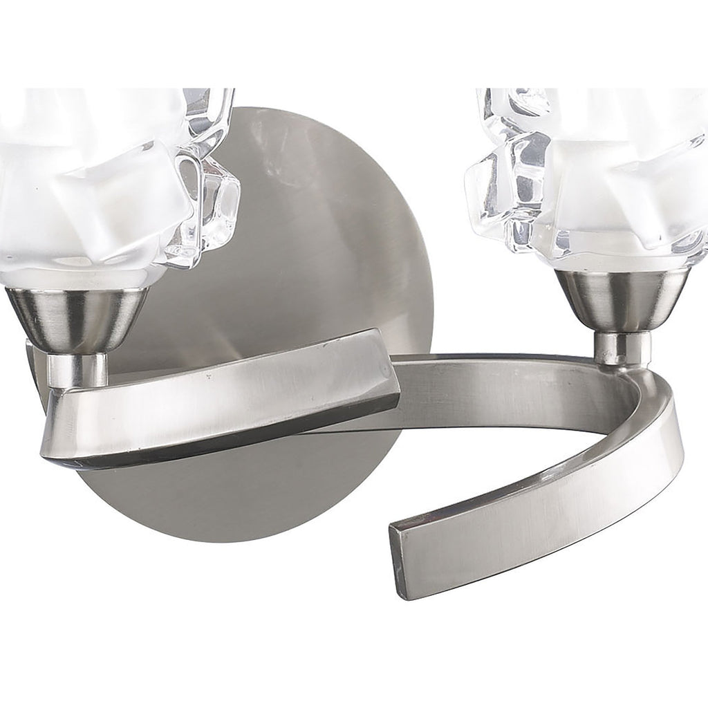 M1854/S Ice Wall Lamp Switched 2 Light G9 ECO Satin Nickel
